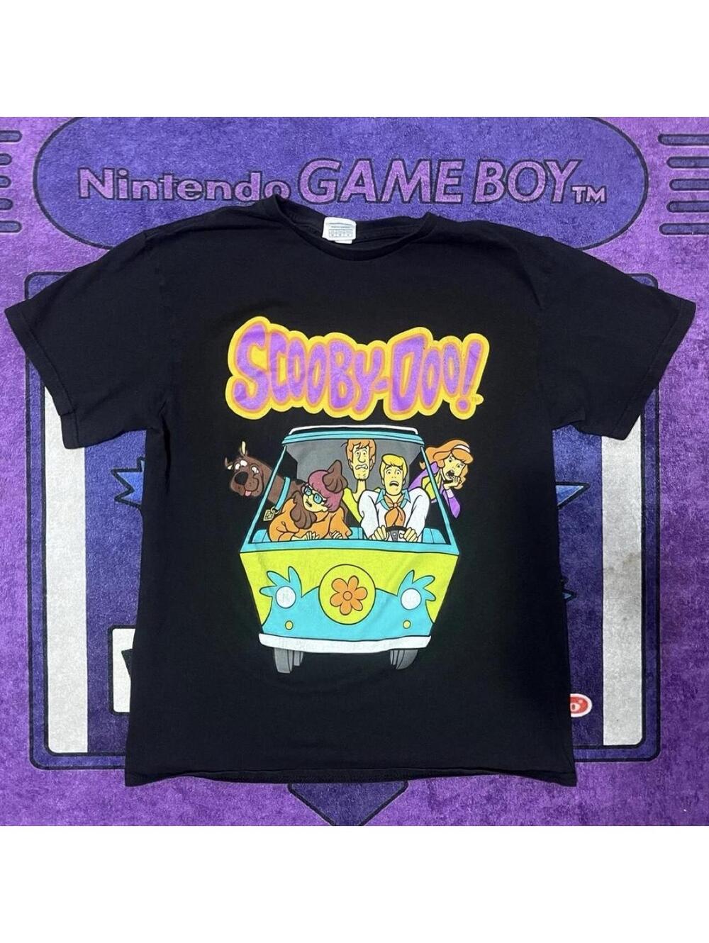 Cartoon Scooby Doo black cotton t-shirt Size M